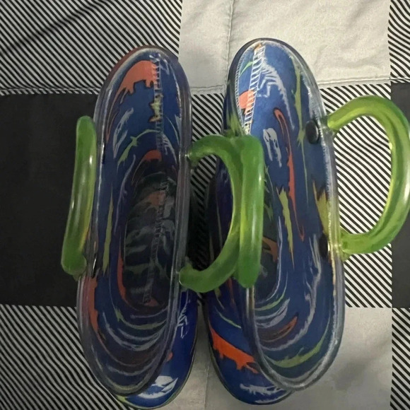 ZOOGS Children's Rubber Navy Rain Boots, Dinosuars Theme, Kid's US Size 6 - Picture 7 of 7